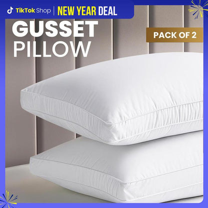 👑【New Year Deal】Utopia Bedding Gusseted Pillows Set King Queen & Standard Size White Pack of 2 Durable Breathable Soft Memory Foam for Cozy Sleep Hotel Quality-ZZQ