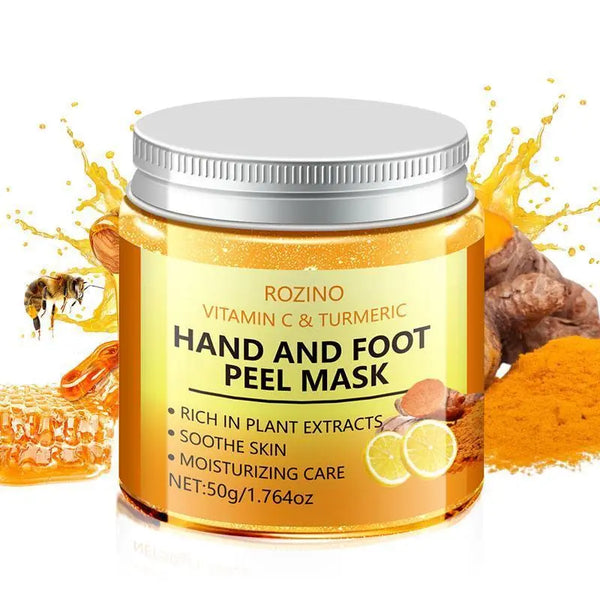 🔥Hot Sale!!🔥Rozino Hand and Foot Mask with Vitamin C & Turmeric Brightens Skin Tones Removes Dead Skin Smooths Softens Deep Moisturizes Gentle Skincare Treatment-TJY