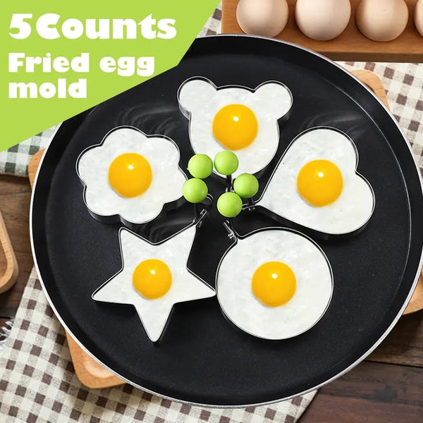 🔥(98% of Users Choose ) 🔥5 Counts Set Fried Egg Rings Molds, Multifunctional Breakfast Tool-923