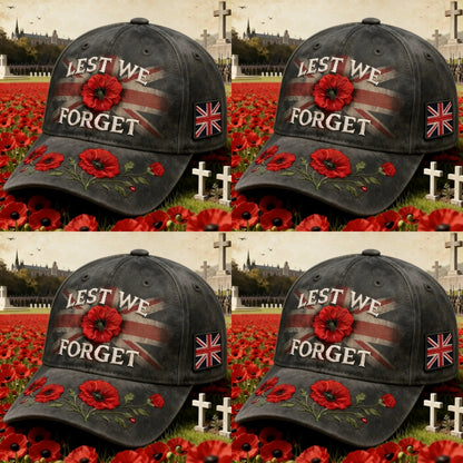 ❤️Best Gift For Father 🌺🎁Buy 1 Free 1- Lest We Forget Remembrance Memorial Cap-ABB8