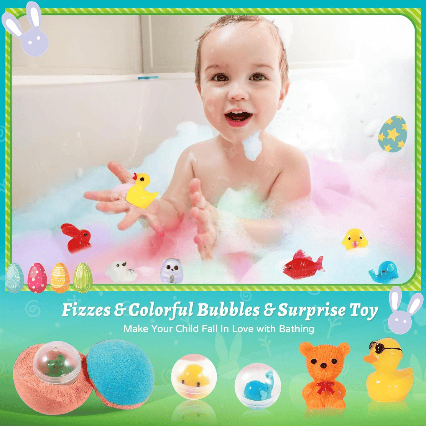 🔥LAST DAY 49% OFF - 🛁 Natural Bath Bombs for Kids with Mega Bubbles & Surprise Inside 🥚✨-923
