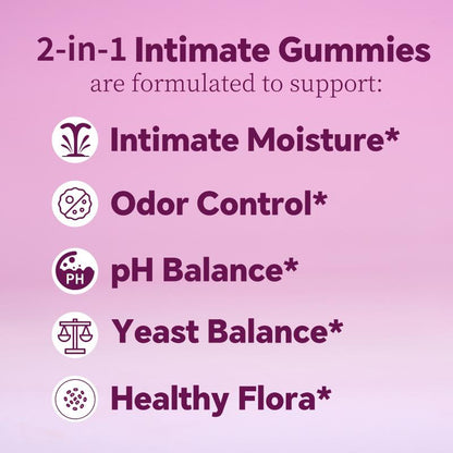 Say Goodbye to Vaginal Odor & Restore Your pH Naturally: 2-in-1 Feminine Wellness Gummies - A926