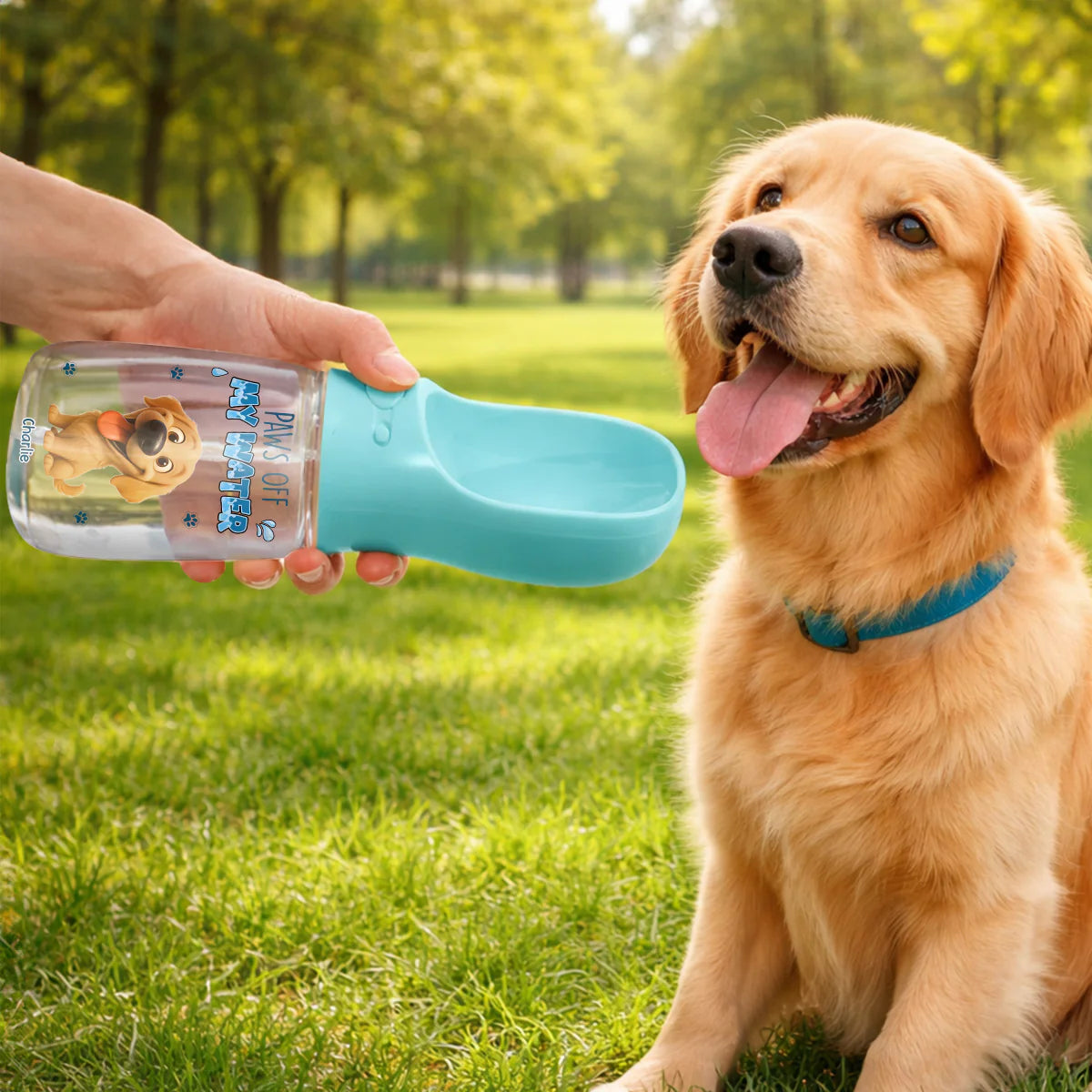 🥳2026 HOT SALE🥳💞50K+ SOLD!✨Personalized Custom Pet Water Bottle With Drinking Feeder-#YUN7
