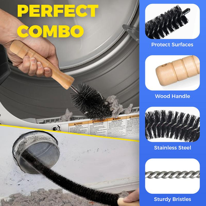 🎁Dryer Vent Cleaner Kit 2 Pieces 🌟 Compatible with Most Vacuum Cleaners Lint Brush & Hose Attachment with Stretch Universal Connector Quick Lint Remover for Deep Cleaning Machine-TJY