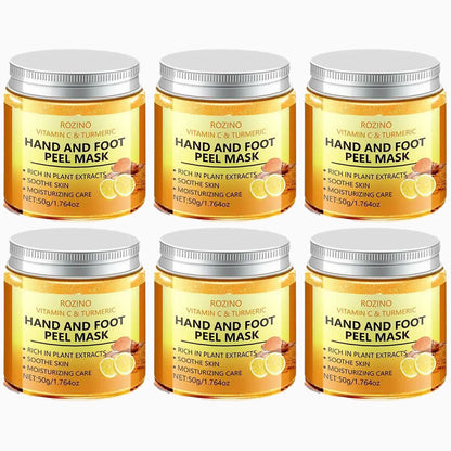 🔥Hot Sale!!🔥Rozino Hand and Foot Mask with Vitamin C & Turmeric Brightens Skin Tones Removes Dead Skin Smooths Softens Deep Moisturizes Gentle Skincare Treatment-TJY