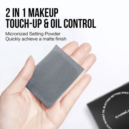👑Hot Sale 49% OFF🏆Magnet Oil Blotting Setting Sheet With Powder More Control Oil Keep Fresh 2 IN 1 Blotting Sheet-TJY