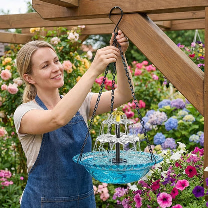 ✨2026 Spring special offer 70% off-🐦Solar Cascade Hanging Bird Bath Fountain-ABB8