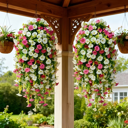 Artificial Faux Hanging Flowers Plants - UV resistant, Waterproof, Windproof , No watering , No wilting -GD