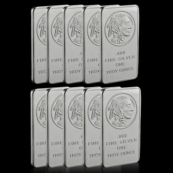🔥🪙【Last 8 Sets!!!】🔥250th Anniversary America New Year Special 10 oz Silvertowne Mint Buffalo Silver Bar-XA