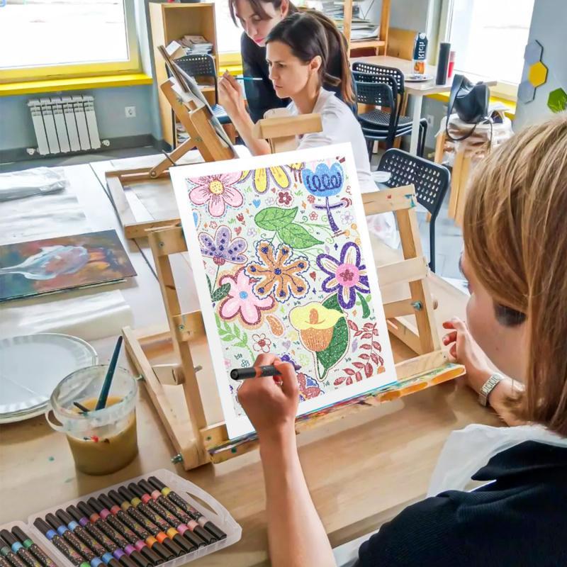 🎨Glitter Effect Brush Markers🥇✨: Create Sparkling Art Smoothly 🥳(🌈24-96 Colors | Smooth No Clog | No Bleed Through📝)-GD