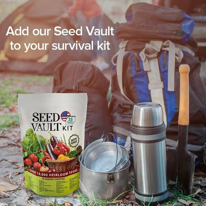 🔥2026 Ultimate Survival Seed Vault | 35 Varieties, 16,000+ Non-GMO Heirloom Vegetable Seeds - A926