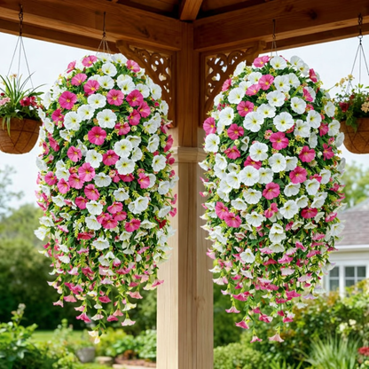 Artificial Faux Hanging Flowers Plants - UV resistant, Waterproof, Windproof , No watering , No wilting -GD