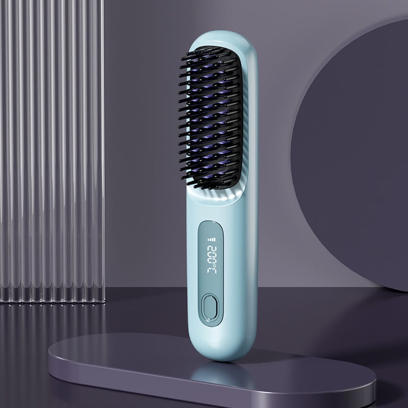 ⚡50K+ SOLD!💁‍♀️Wireless Ceramic Heating Hair Straightening Hairbrush-H1