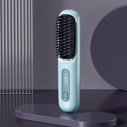⚡50K+ SOLD!💁‍♀️Wireless Ceramic Heating Hair Straightening Hairbrush-H1