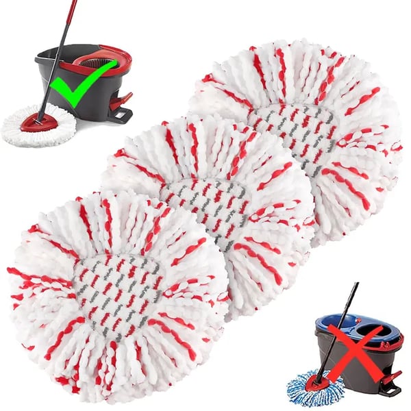 🔥 Spin Mop Heads with Scrubbing Pad - 2024 Upgraded 2-in-1 Mop Head for O-Cedar EasyWring 1-Tank System. Built-in Scrub Pads for Stuck-on-ZZQ
