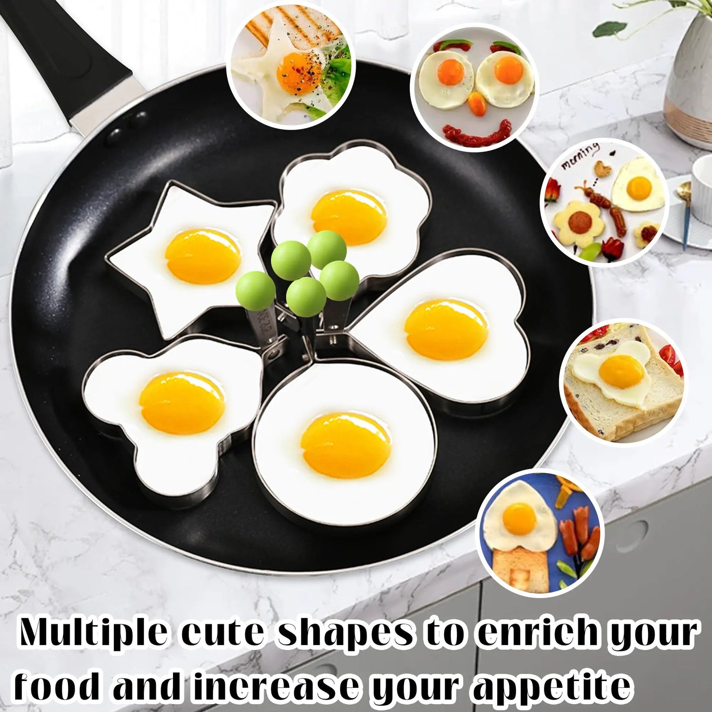 🔥(98% of Users Choose ) 🔥5 Counts Set Fried Egg Rings Molds, Multifunctional Breakfast Tool-923