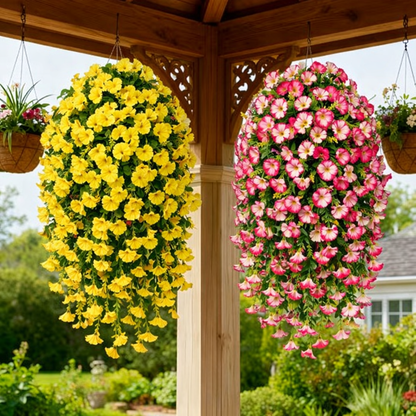 Artificial Faux Hanging Flowers Plants - UV resistant, Waterproof, Windproof , No watering , No wilting -GD