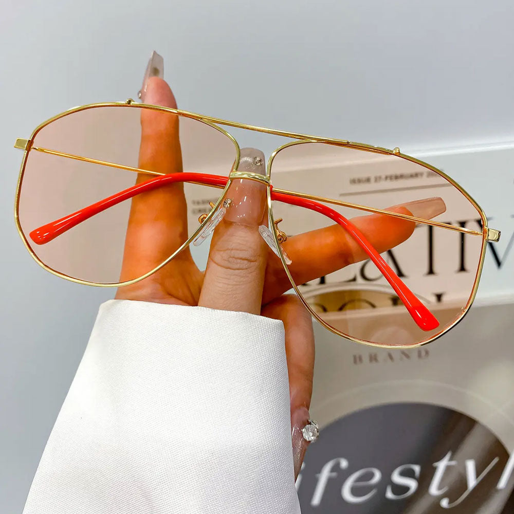 🌟🌈 Vintage Fashionable All-match Tinted Lens Aviator Sunglasses for Everyday Use🔥-TJY