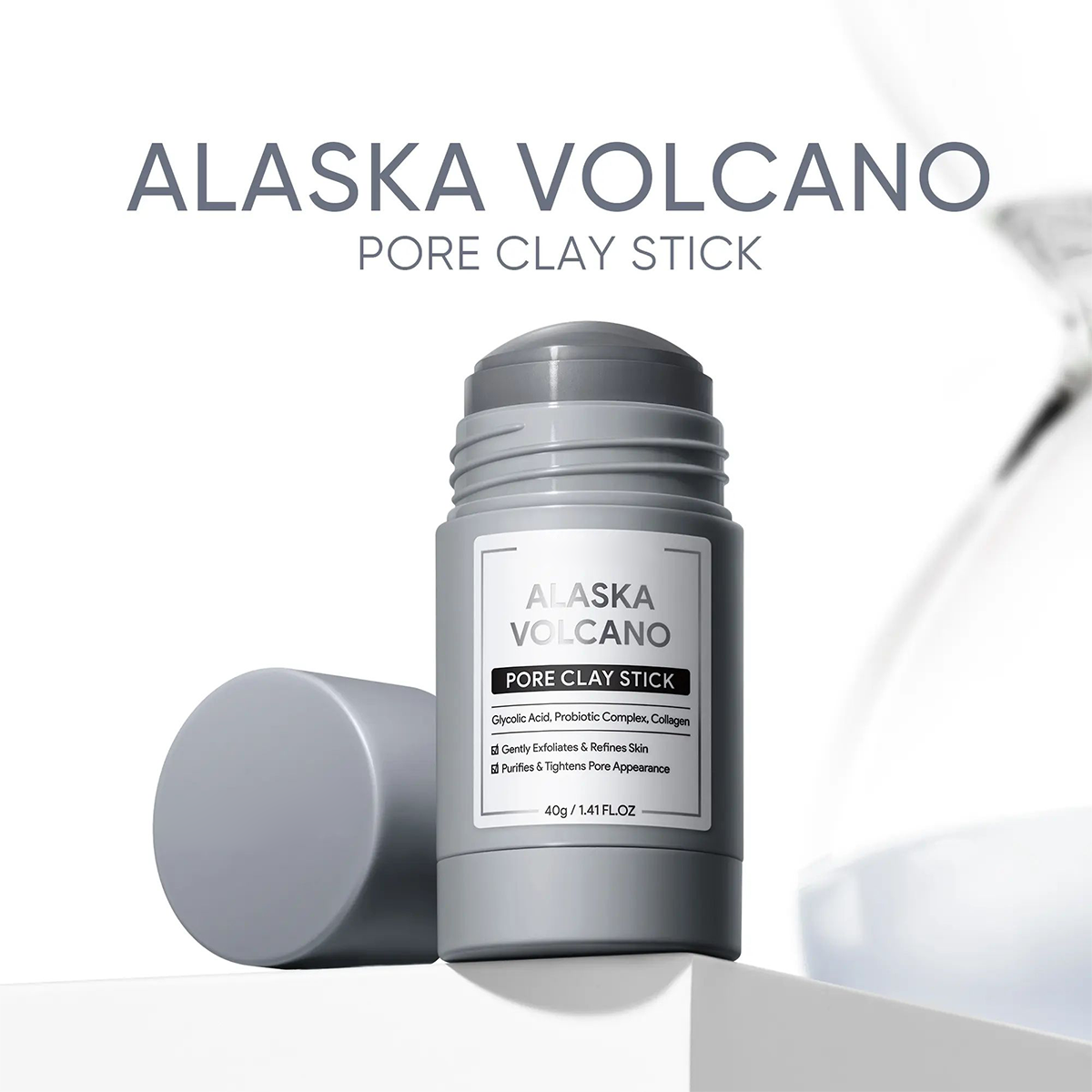 Alaska Volcano Clay Stick,Cleansing Blackhead Remover FaceMask Stick-ABB8