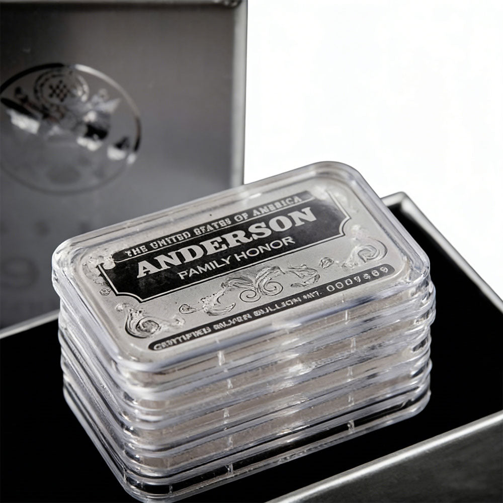 🔥🪙【Last 8 Sets!!!】🔥Personalized Surname Silver Bars🔥10 oz Silver Bar-XA