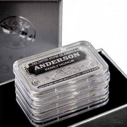 🔥🪙【Last 8 Sets!!!】🔥Personalized Surname Silver Bars🔥10 oz Silver Bar-XA