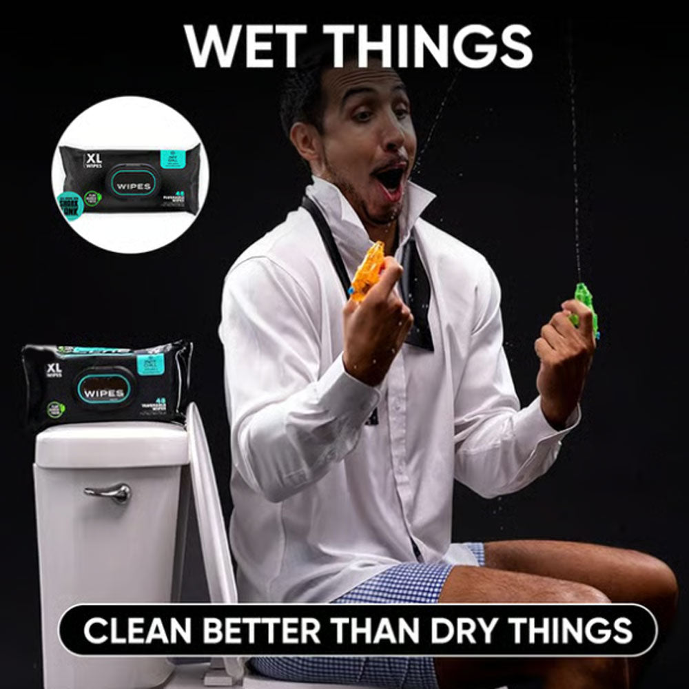 👑Hot Sale 49% OFF🏆Flushable Wet Wipes Pack 48 Sheets Large Unscented Adult Wipes with Vitamin E & Aloe Vera Safe for Septic Systems & Sewer Lines Biodegradable Cleansing Wipes-TJY
