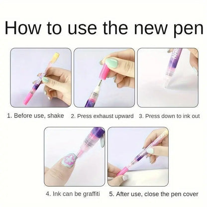 🔥🔥Gift for valentines's day Cutics Doodle Pen for DIY Nail Art Quick Drying Acrylic Painting and 3D Dot Embroidery mma acrylic nail-ZZQ