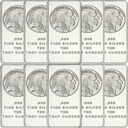 🔥Last Day Flash Sale!!️Buffalo Silver Bar | Silvertowne Mint 999 Silver Bar-GD