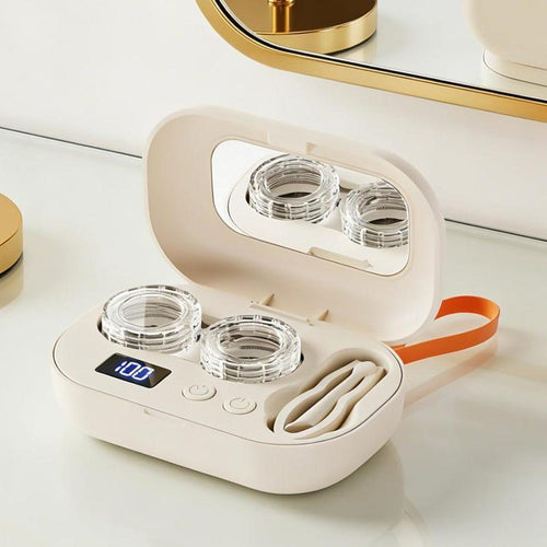🎁BIG DEAL 50% OFF✨Ultrasonic Rechargeable Contact Lens Cleaner with Vanity Mirror -ABB8