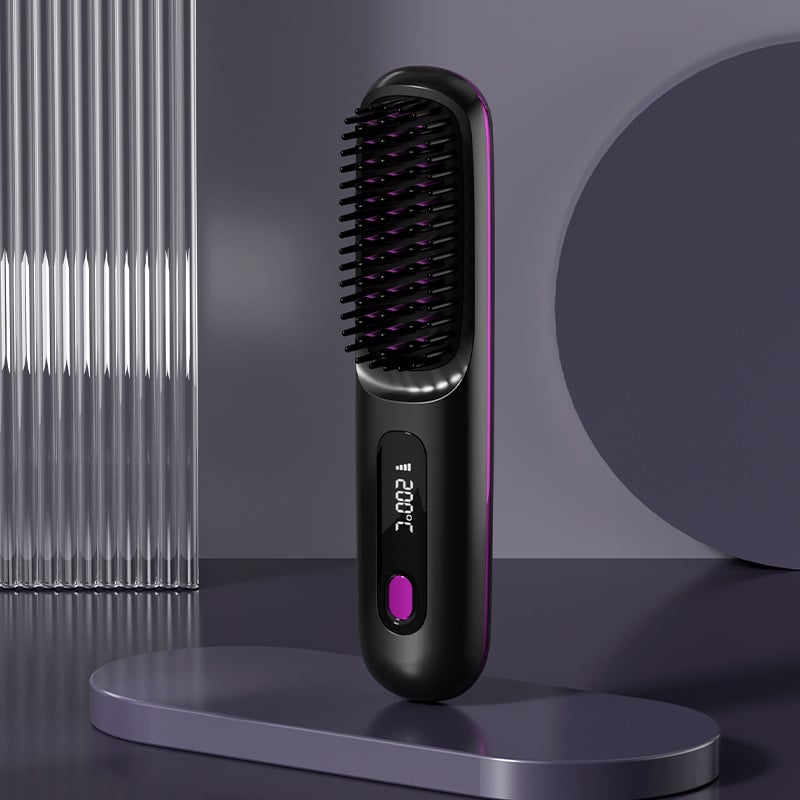 ⚡50K+ SOLD!💁‍♀️Wireless Ceramic Heating Hair Straightening Hairbrush-H1