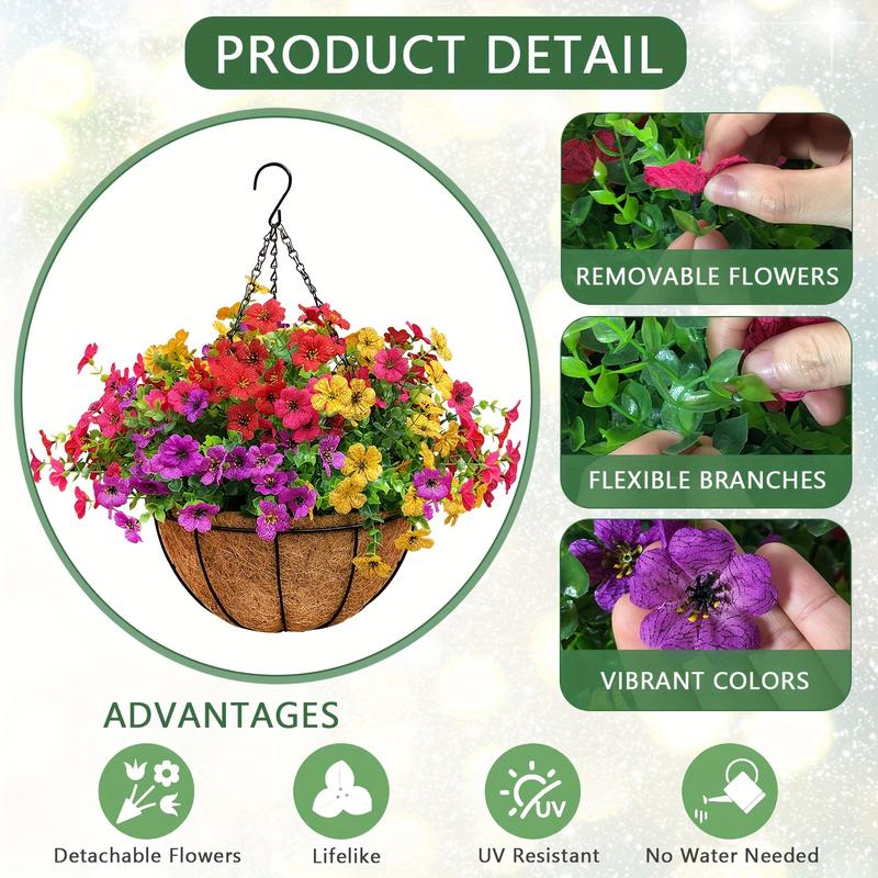 Last Day Promotion! 🔥 Simulated Hanging Flower Basket🌸 No Watering, No Wilting💧—Just a Picture Perfect Home Every Single Day-923