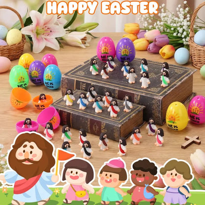 ✝️Christian Easter Surprise Eggs: Pre‑Filled Eggs with Mini Jesus Figures – Share Hope & Faith This Spring🌸-ABB8