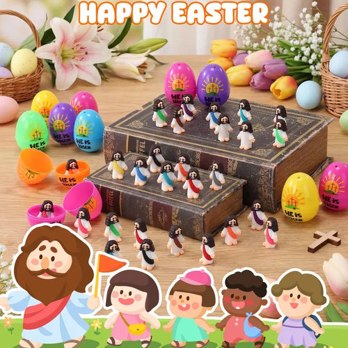 ✝️Christian Easter Surprise Eggs: Pre‑Filled Eggs with Mini Jesus Figures – Share Hope & Faith This Spring🌸-ABB8