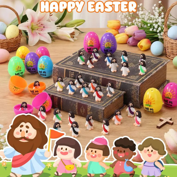 ✝️Christian Easter Surprise Eggs: Pre‑Filled Eggs with Mini Jesus Figures – Share Hope & Faith This Spring🌸-ABB8