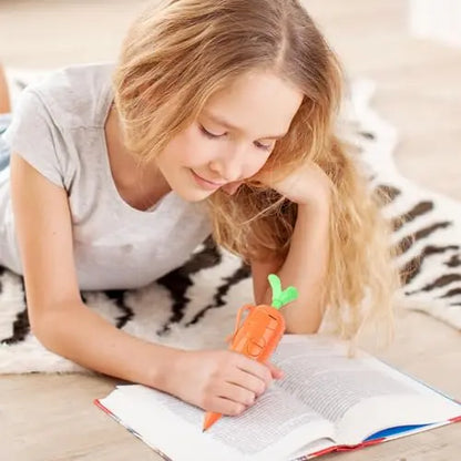 60-Second Voice Recorder with Playback & Audio Recorder Pen - Cute Carrot-Shaped Recorder Device, Smooth-Writing Ballpoint Pen - Fun & Creative Gift for Kids, Students, Teachers-GD