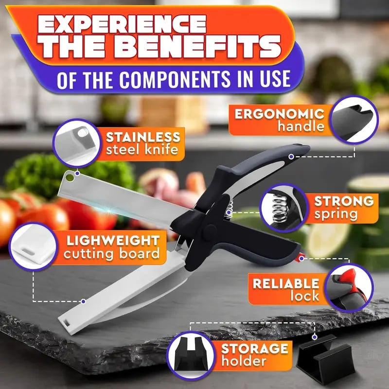 🔥49% Off🔥2 in 1 Kitchen Scissors for Food – Stainless Steel Blade & Plastic-H1