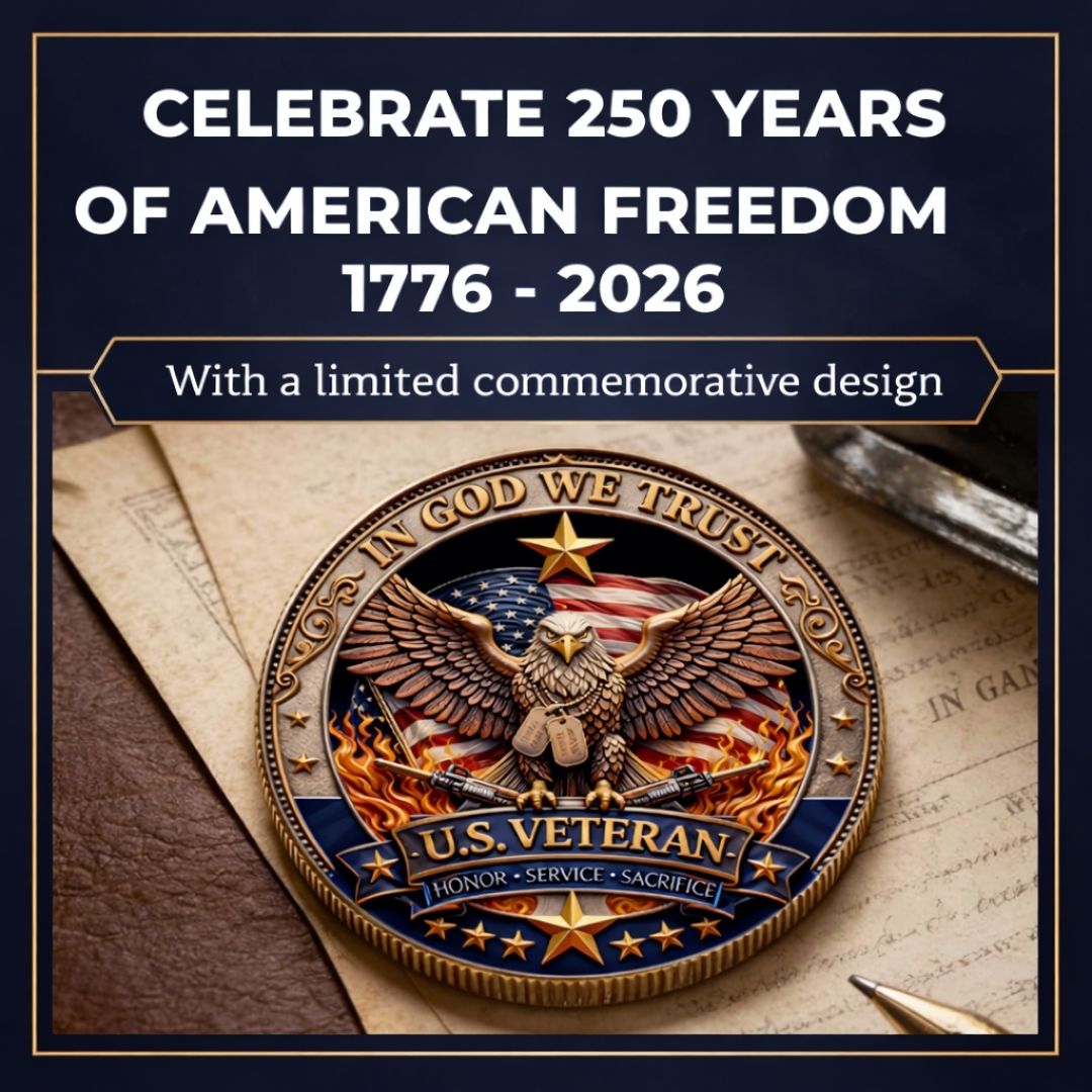 🔥Last Day 60% OFF 🔥 Honor America’s Heroes – 250 Years of Freedom Veteran Tribute Coin-ABB8