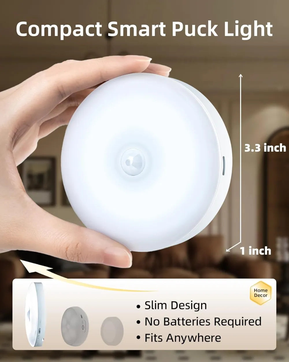 Under-cabinet lighting with charging station, rechargeable disc light strip with remote control-GD