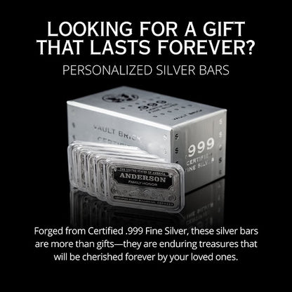 🔥🪙【Last 8 Sets!!!】🔥Personalized Surname Silver Bars🔥10 oz Silver Bar-XA