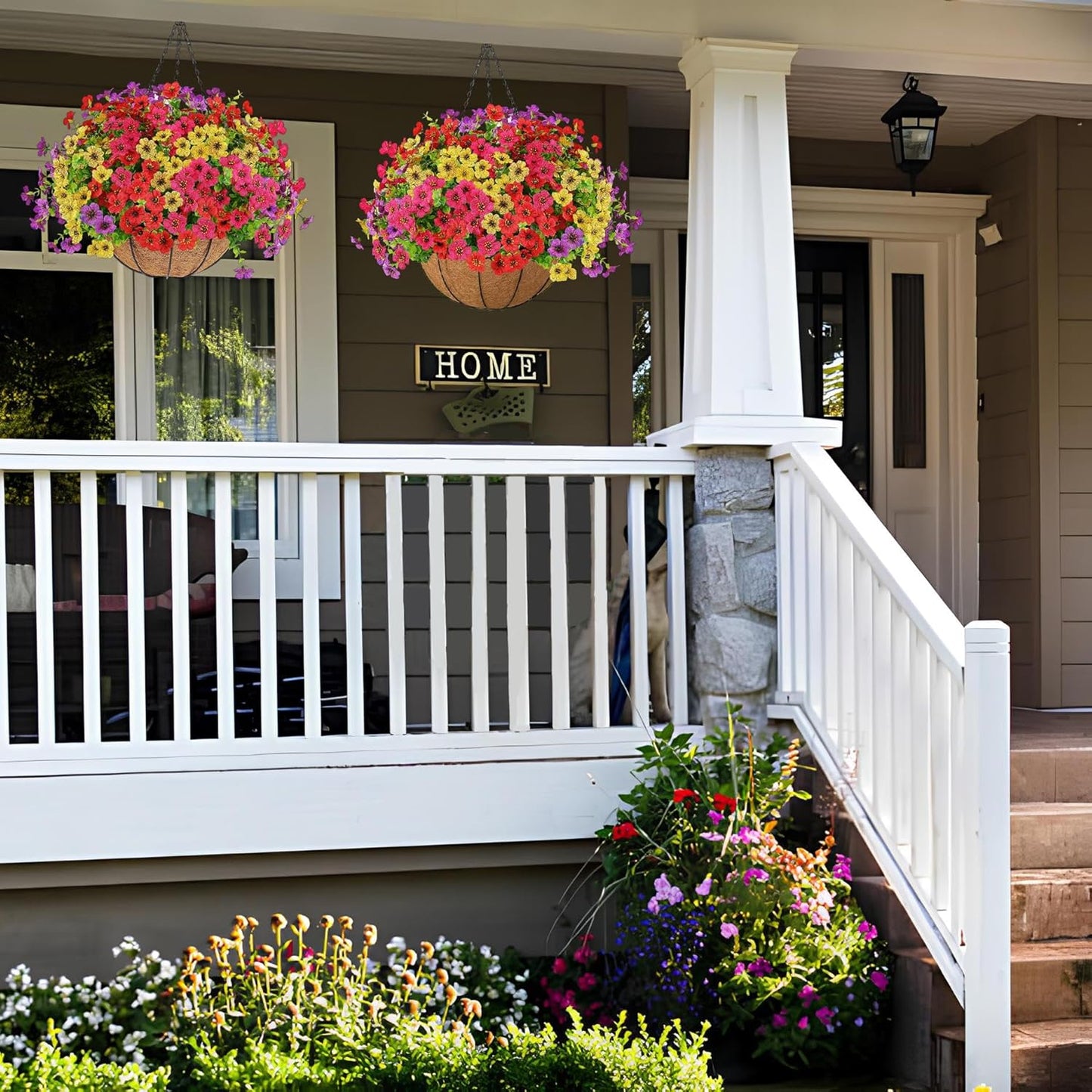 Last Day Promotion! 🔥 Simulated Hanging Flower Basket🌸 No Watering, No Wilting💧—Just a Picture Perfect Home Every Single Day-923