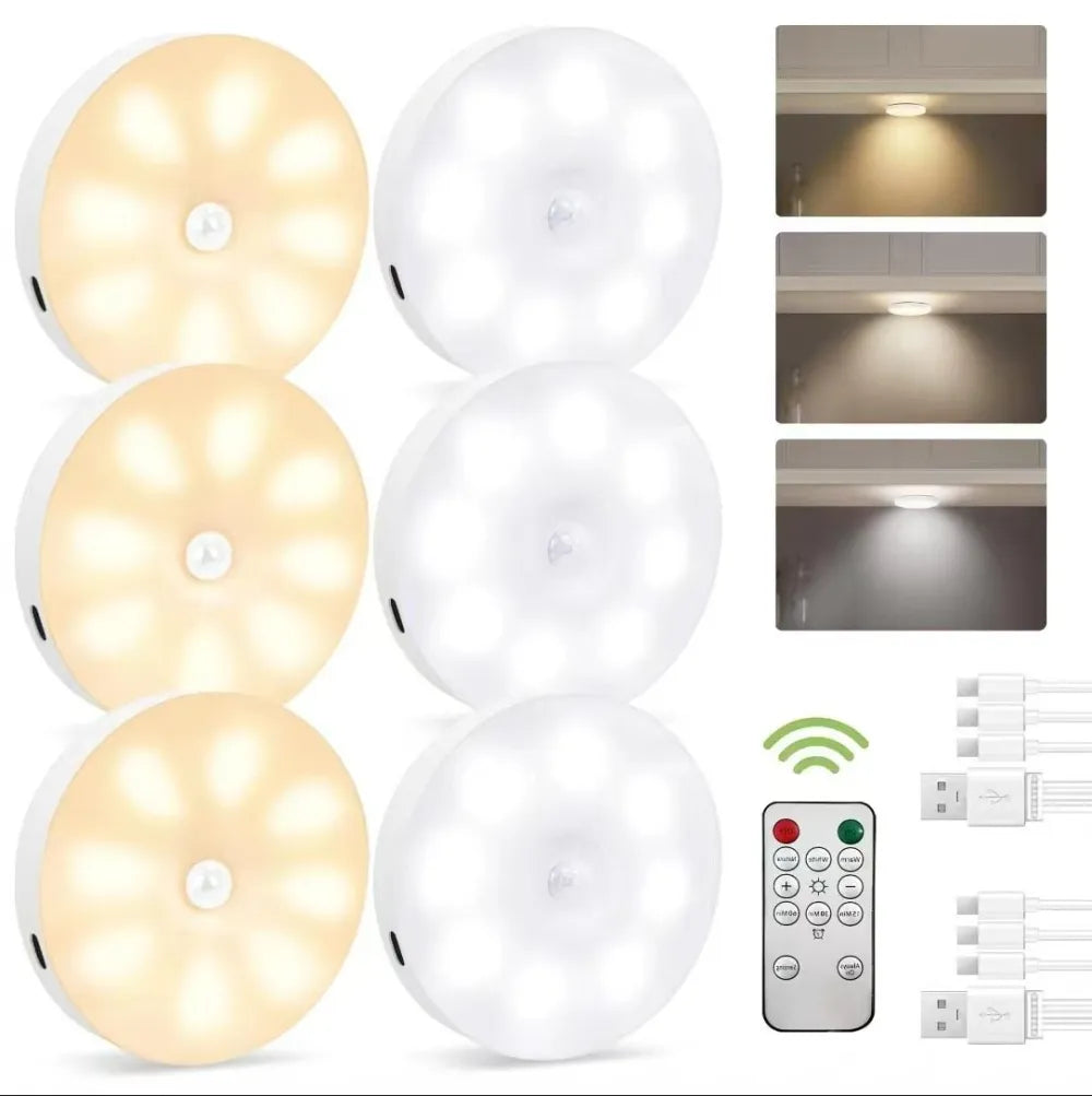 Under-cabinet lighting with charging station, rechargeable disc light strip with remote control-GD