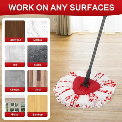 🔥 Spin Mop Heads with Scrubbing Pad - 2024 Upgraded 2-in-1 Mop Head for O-Cedar EasyWring 1-Tank System. Built-in Scrub Pads for Stuck-on-ZZQ