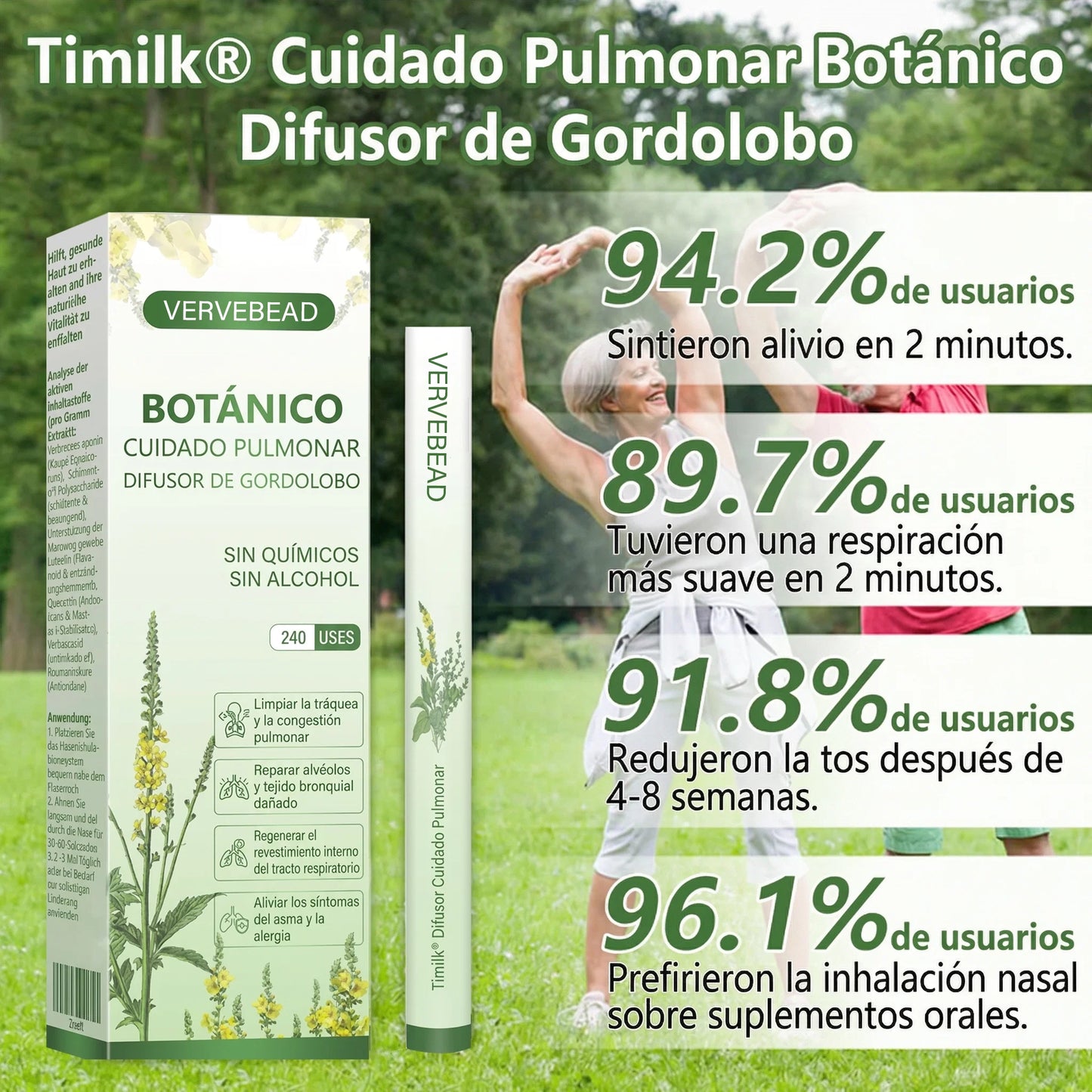 ❤️🎉Vervebead®BOTÁNICO CUIDADO PULMONAR DIFUSOR DE GORDOLOBO-XA