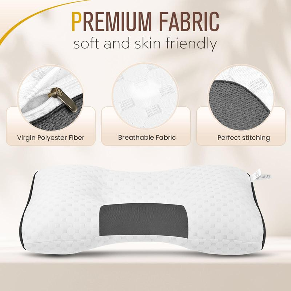 👑Neck Massage Couple Pillows🌟Adjustable ergonomic orthotic support🏆high-quality soft pillow core, detachable knitted pillowcase, relieves neck pain , aids sleep.Ergonomic Height for Optimal Cervical Support-TJY