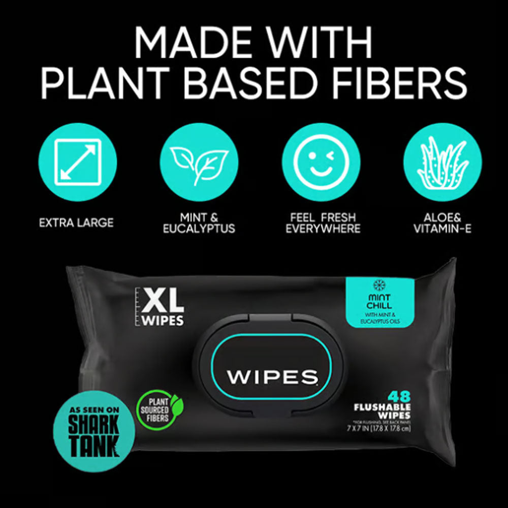 👑Hot Sale 49% OFF🏆Flushable Wet Wipes Pack 48 Sheets Large Unscented Adult Wipes with Vitamin E & Aloe Vera Safe for Septic Systems & Sewer Lines Biodegradable Cleansing Wipes-TJY