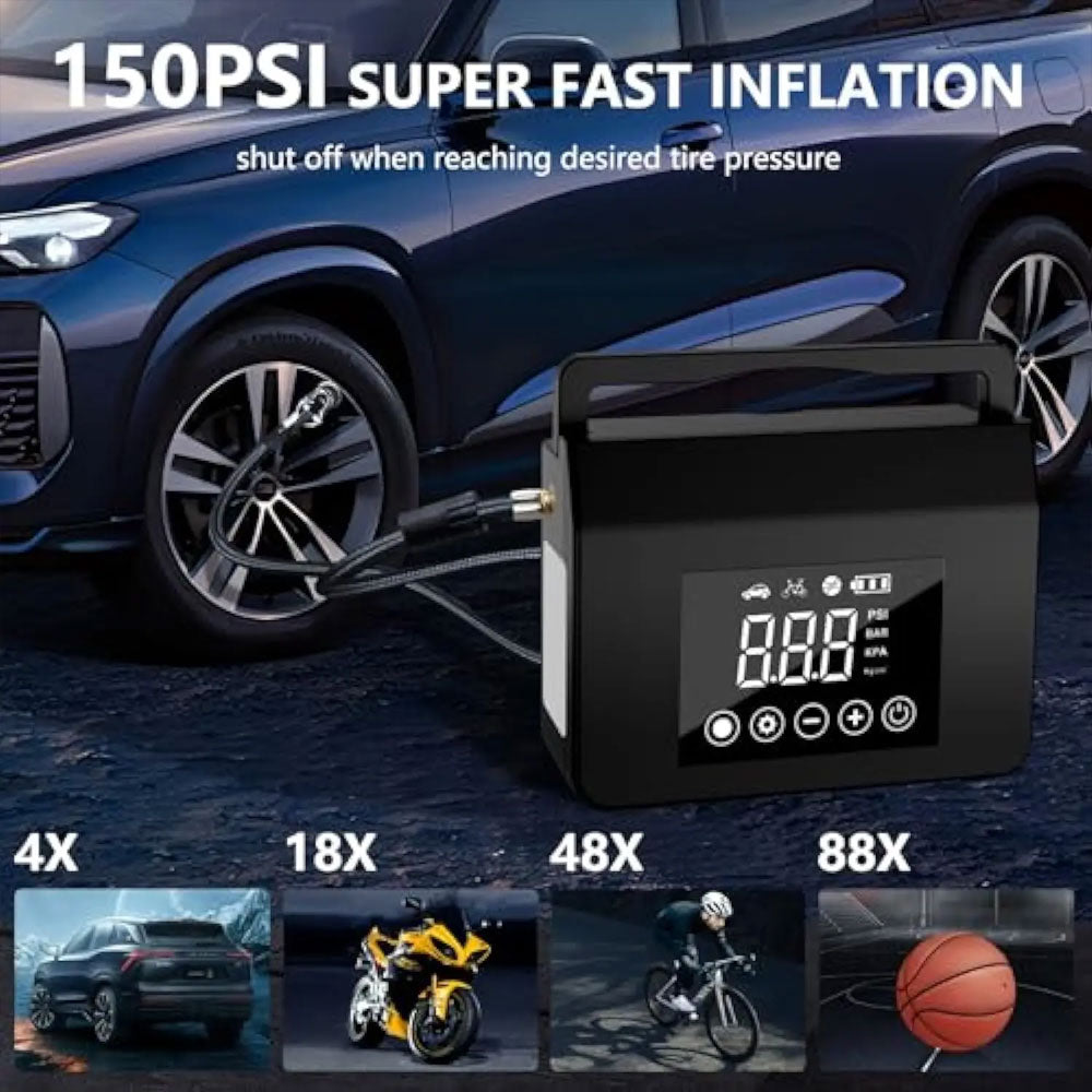 🔥Arrancador de coche de 4000 A con inflador de neumáticos de 150 PSI, batería externa de 15 000 mAh y luz LED. Fiable a -20 °F. Compatible con la mayoría de coches y camiones Conveniencia para conducir en invierno-TJY