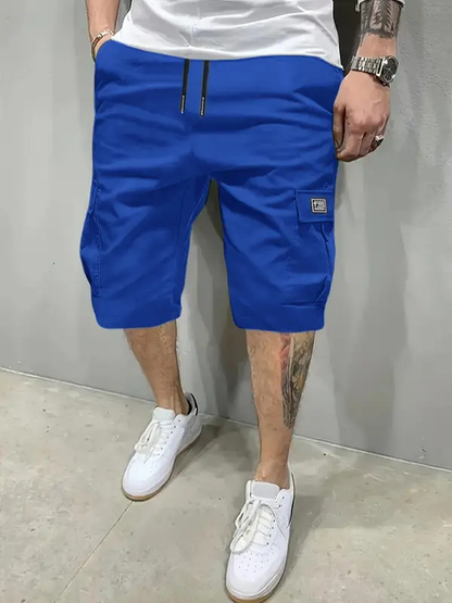 🏆3-Piece 🔥 Men's Shorts Set - Brown Black & Green - Slanted Pockets - Versatile Casual Wear - 3-Piece Bottoms for Everyday Use Menswear Overalls shorts men-TJY