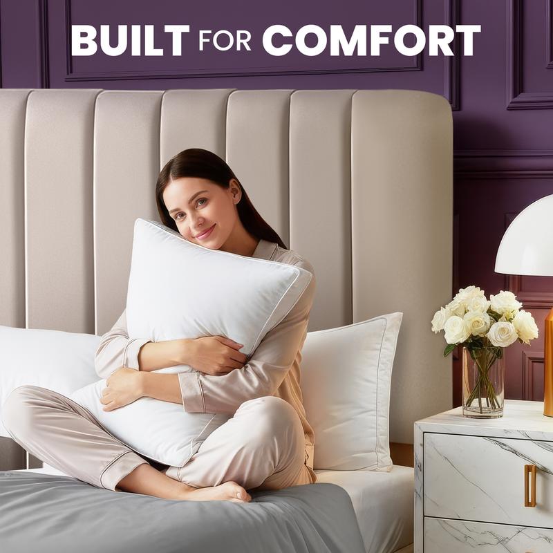 👑【New Year Deal】Utopia Bedding Gusseted Pillows Set King Queen & Standard Size White Pack of 2 Durable Breathable Soft Memory Foam for Cozy Sleep Hotel Quality-ZZQ