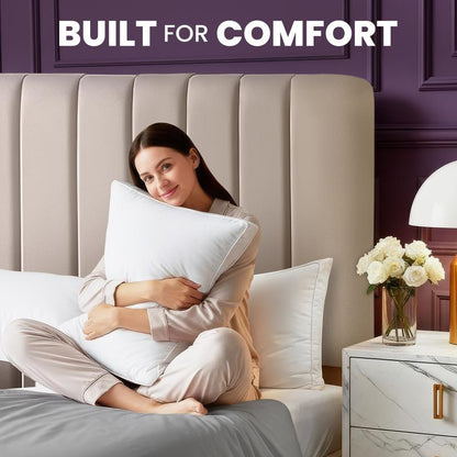 👑【New Year Deal】Utopia Bedding Gusseted Pillows Set King Queen & Standard Size White Pack of 2 Durable Breathable Soft Memory Foam for Cozy Sleep Hotel Quality-ZZQ