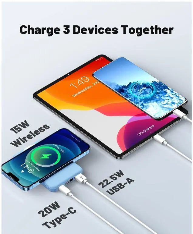 🏆Flash Sale⚡ Newly Upgraded! 🏆10000mAh Magnetic Power Bank Foldable Stand LED Display-W18